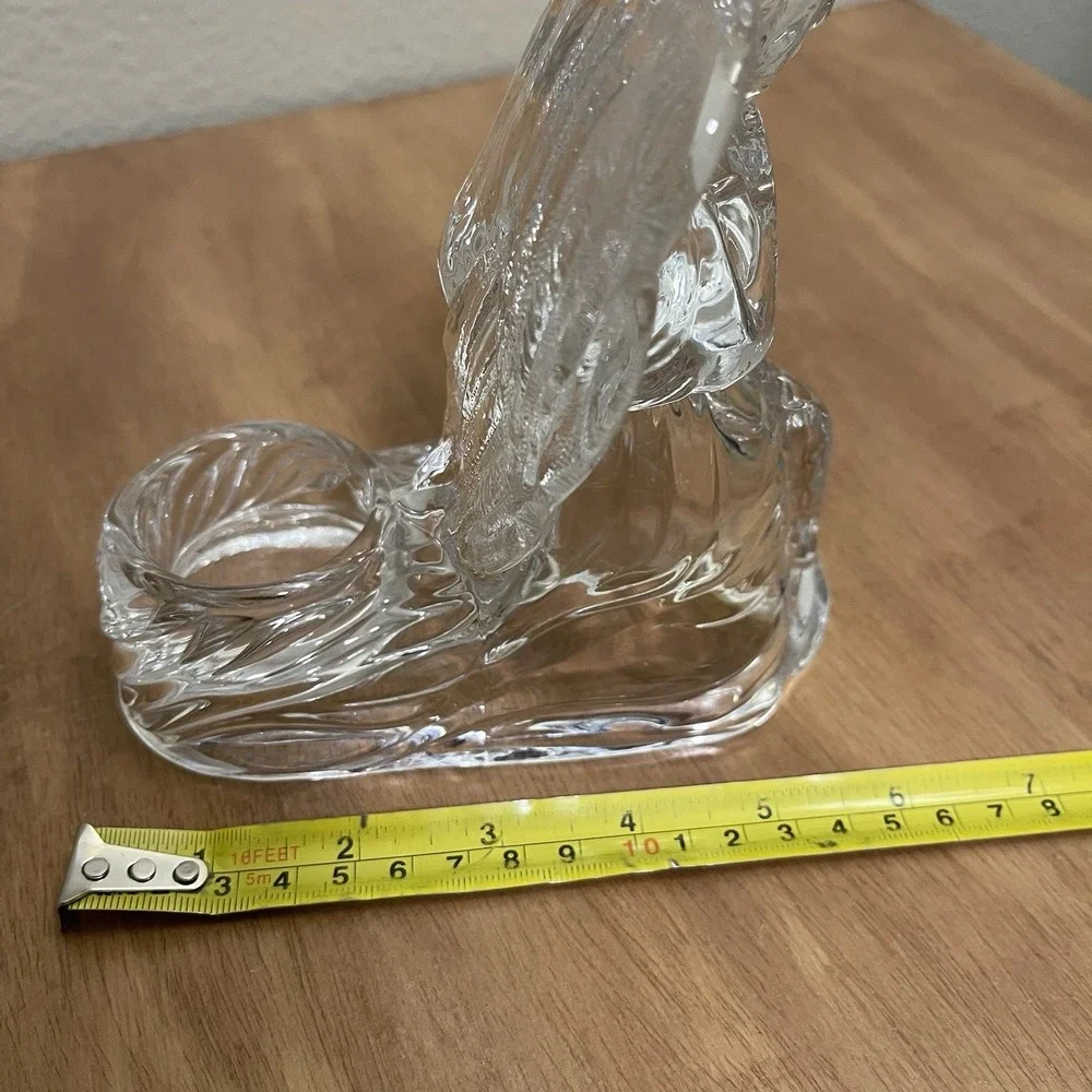 Crystal Glass Praying Angel Tea Light‎ Candle Holder Large & Heavy Celestial